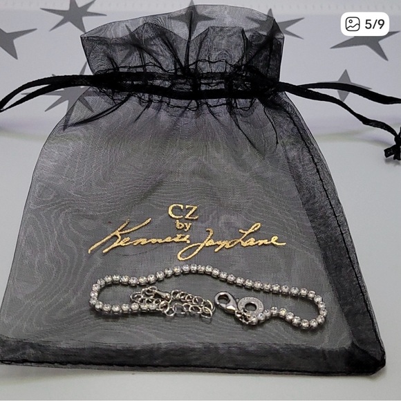 Kenneth Jay Lane Silver CZ Tennis Bracelet - Picture 5 of 7